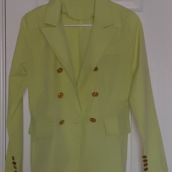 Light Green Blazer / Short Coat / Topper Full Sleeve - Buttoned - Collared - Picture 5 of 6